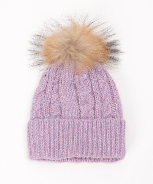 LBC（エルビーシー）の「裏ボアケーブルニットワッチ（ニットキャップ/ビーニー・レディース・グレー/ネイビー/パープル/ベージュ・FREE）」の21枚目の写真