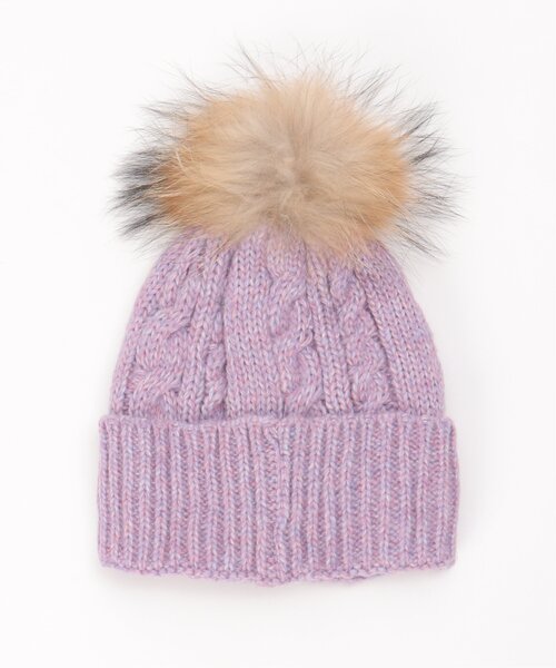 LBC（エルビーシー）の「裏ボアケーブルニットワッチ（ニットキャップ/ビーニー・レディース・グレー/ネイビー/パープル/ベージュ・FREE）」の22枚目の写真