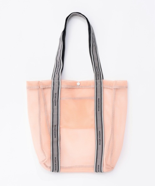 Logo Tape Mesh Bag/ロゴテープメッシュバッグ【MAISON SPECIAL/メゾンスペシャル】（トートバッグ）｜MAISON SPECIAL（メゾンスペシャル）