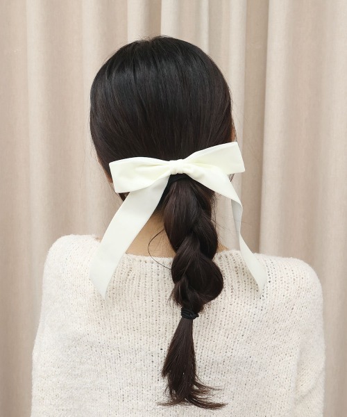 セール】ベロア リボン バレッタ（バレッタ/ヘアクリップ