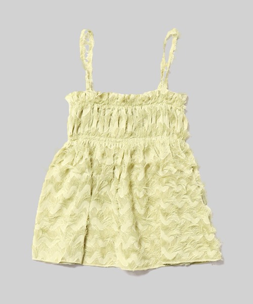 AO2（アオズ）の「Feather camisole / フェザーキャミ ビスチェ（キャミソール・レディース・ホワイト/グリーン・FREE）」の10枚目の写真