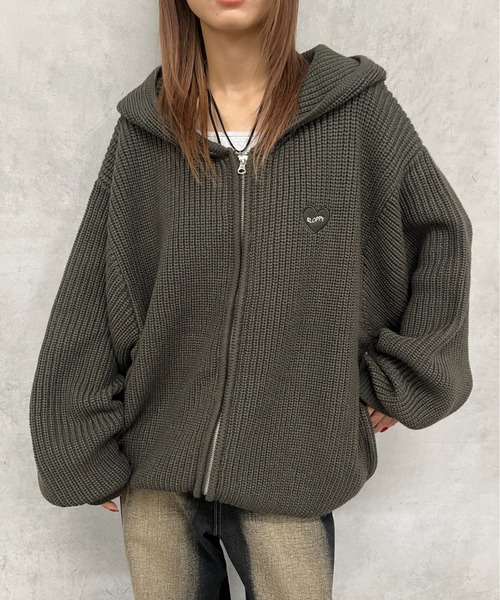 WHO'S WHO gallery(フーズフーギャラリー)の「【SLOPPY/スロッピー】片畦ハートワッペンフルジップパーカー(パーカー・レディース・チャコールグレー/グレー/ブラック・FREE)」の11枚目の写真
