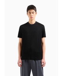EMPORIO ARMANI | 【エンポリオ アルマーニ】ASV Tシャツ リヨセル混紡ジャージー オールオーバー フロックロゴレタリング(Tシャツ/カットソー)