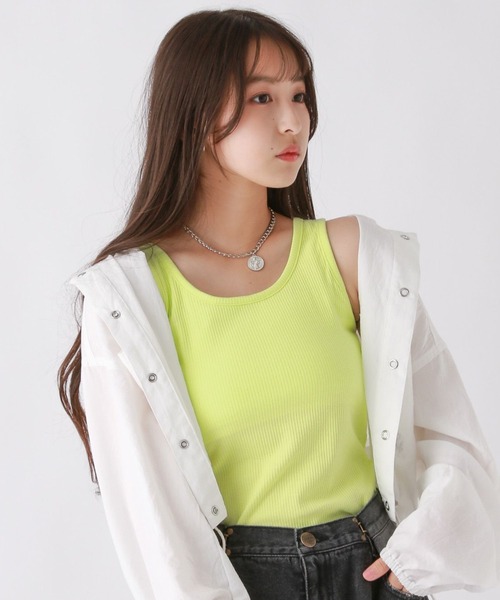 repipi armario（レピピ アルマリオ）の「ベーシックリブタンクトップ（タンクトップ・キッズ・ピンク/アイボリー/ブラック/サックスブルー/その他/ライトイエロー/パープル系その他・MEDIUM/SMALL/LARGE）」の5枚目の写真