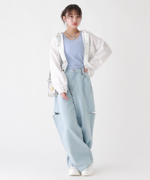 repipi armario（レピピ アルマリオ）の「ベーシックリブタンクトップ（タンクトップ・キッズ・ピンク/アイボリー/ブラック/サックスブルー/その他/ライトイエロー/パープル系その他・MEDIUM/SMALL/LARGE）」の14枚目の写真