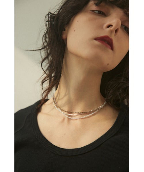 BLACK BY MOUSSY(ブラックバイマウジー)の「small beads necklace(スモールビーズネックレス)(ネックレス・レディース・ブラウン/グリーン・FREE)」の10枚目の写真
