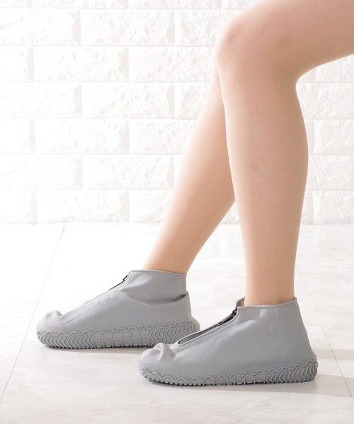 Lace Ladies（レースレディース）の「コンパクト ファスナー付き レイン シューズ カバー（シューズ小物/雑貨・レディース・ブラック/グレー・23.5/ 25）」の5枚目の写真