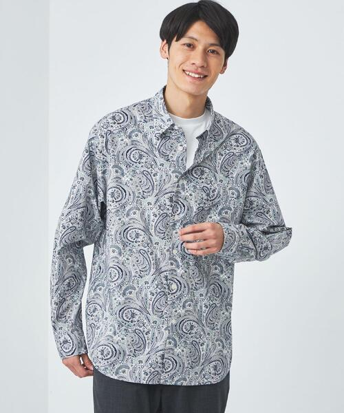 green label relaxing(グリーンレーベルリラクシング)の「リバティ ジャストルーズ レギュラーカラー シャツ(シャツ/ブラウス・メンズ・ライトピンク/ネイビー・S/M/L/XL)」の2枚目の写真