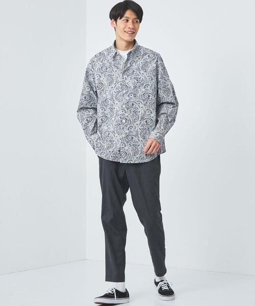 green label relaxing(グリーンレーベルリラクシング)の「リバティ ジャストルーズ レギュラーカラー シャツ(シャツ/ブラウス・メンズ・ライトピンク/ネイビー・S/M/L/XL)」の3枚目の写真