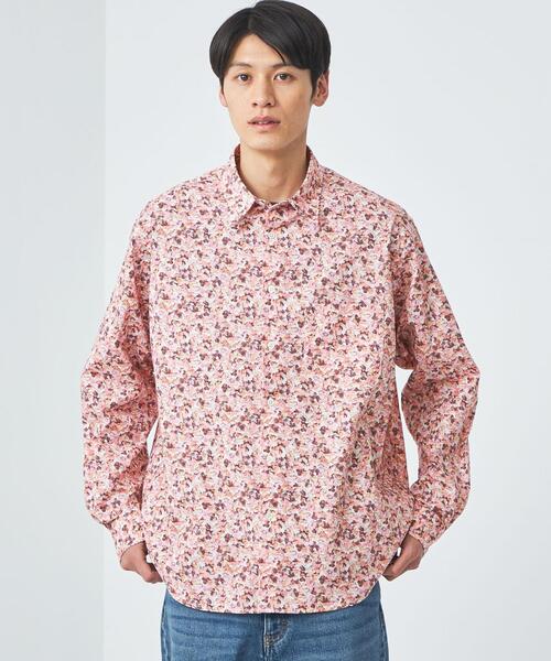 green label relaxing(グリーンレーベルリラクシング)の「リバティ ジャストルーズ レギュラーカラー シャツ(シャツ/ブラウス・メンズ・ライトピンク/ネイビー・S/M/L/XL)」の4枚目の写真