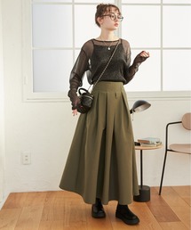 HYKE ロング丈プリーツスカート ハイウエスト グリーン 緑 HYKE(ハイク)】 LAWN PLEATED SKIRT｜PARIGOT ONLINE（パリゴ