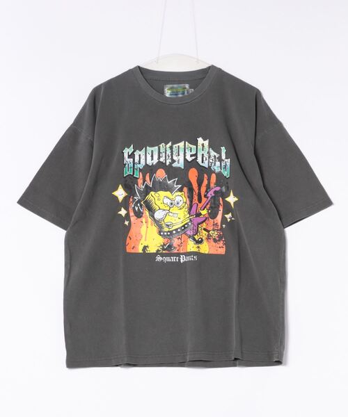 ＪＵＧＬＡＮＳ（ユグランス）の「【RINGS】 SPONGE BOB ロックピグメントTEE/スポンジ・ボブコラボTシャツ/メンズ（Tシャツ/カットソー・メンズ・パープル/グレー/ブラック・M/L）」の3枚目の写真