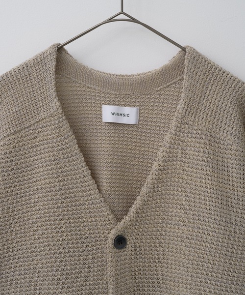 WHIMSIC（ウィムジック）の「【UNISEX/新色追加】ミックスヤーンワッフルニットカーディガン（カーディガン/ボレロ・メンズ・パープル/ライトグレー/イエロー/ブルー/ミント/ピンク・FREE）」の9枚目の写真