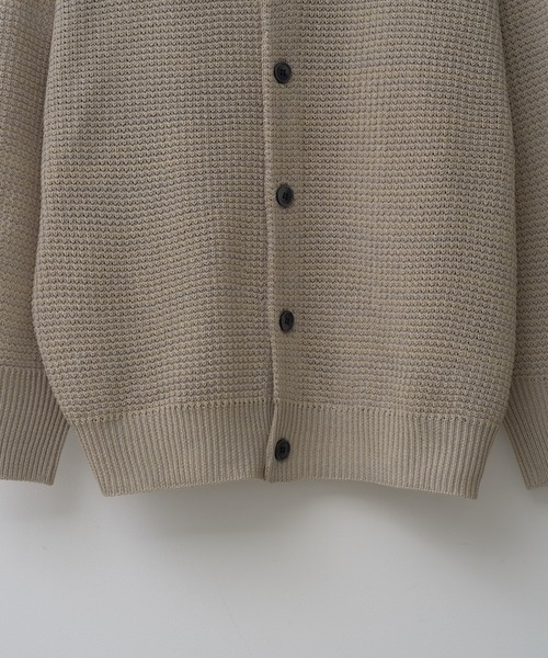 WHIMSIC（ウィムジック）の「【UNISEX/新色追加】ミックスヤーンワッフルニットカーディガン（カーディガン/ボレロ・メンズ・パープル/ライトグレー/イエロー/ブルー/ミント/ピンク・FREE）」の12枚目の写真