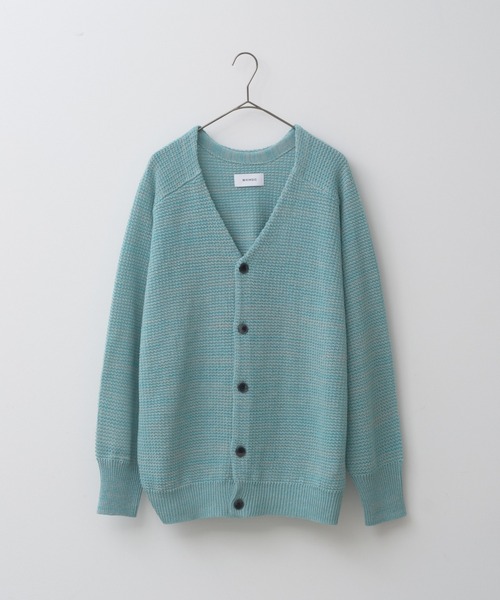 WHIMSIC（ウィムジック）の「【UNISEX/新色追加】ミックスヤーンワッフルニットカーディガン（カーディガン/ボレロ・メンズ・パープル/ライトグレー/イエロー/ブルー/ミント/ピンク・FREE）」の17枚目の写真