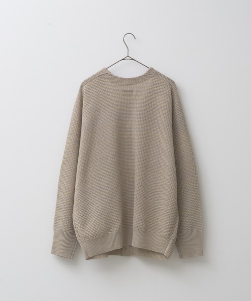 WHIMSIC（ウィムジック）の「【UNISEX/新色追加】ミックスヤーンワッフルニットカーディガン（カーディガン/ボレロ・メンズ・パープル/ライトグレー/イエロー/ブルー/ミント/ピンク・FREE）」の8枚目の写真