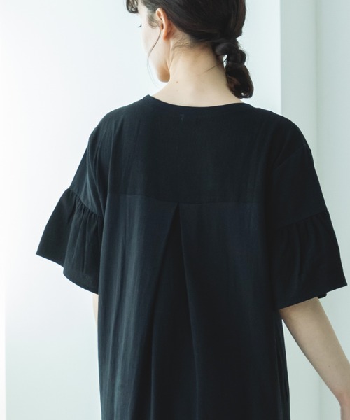 pairmanon(ペアマノン)の「【リンクコーデ】【ママサイズ】袖フリルドッキングワンピース(ワンピース・レディース・ベージュ/ブラック/イエロー系その他・FREE)」の5枚目の写真