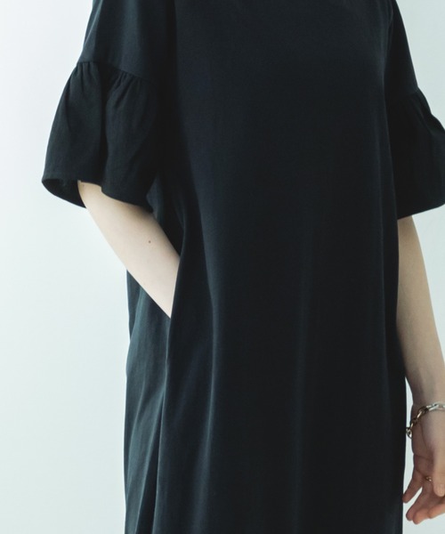 pairmanon(ペアマノン)の「【リンクコーデ】【ママサイズ】袖フリルドッキングワンピース(ワンピース・レディース・ベージュ/ブラック/イエロー系その他・FREE)」の6枚目の写真