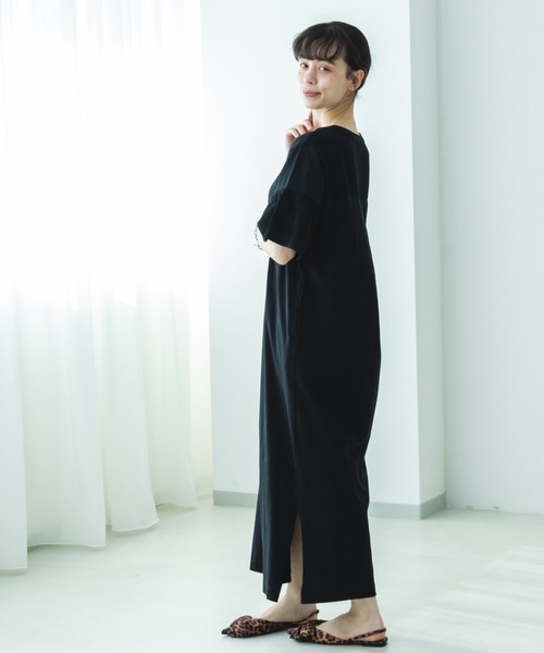 pairmanon(ペアマノン)の「【リンクコーデ】【ママサイズ】袖フリルドッキングワンピース(ワンピース・レディース・ベージュ/ブラック/イエロー系その他・FREE)」の7枚目の写真
