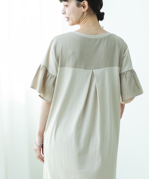 pairmanon(ペアマノン)の「【リンクコーデ】【ママサイズ】袖フリルドッキングワンピース(ワンピース・レディース・ベージュ/ブラック/イエロー系その他・FREE)」の10枚目の写真