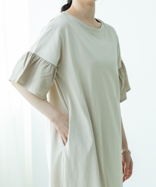 pairmanon(ペアマノン)の「【リンクコーデ】【ママサイズ】袖フリルドッキングワンピース(ワンピース・レディース・ベージュ/ブラック/イエロー系その他・FREE)」の11枚目の写真