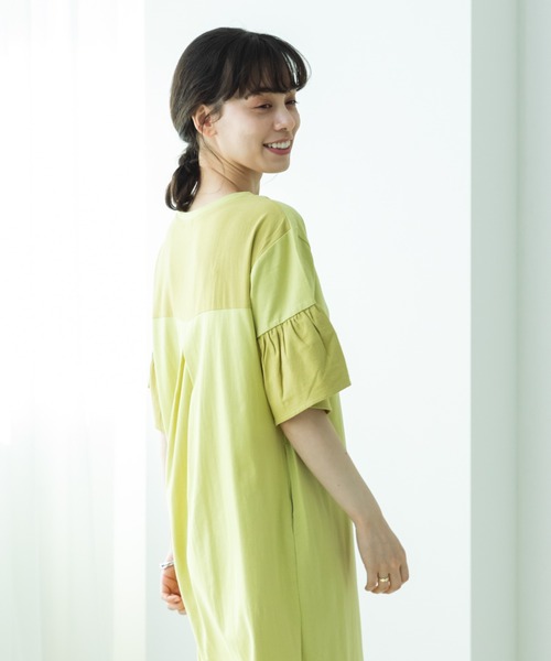 pairmanon(ペアマノン)の「【リンクコーデ】【ママサイズ】袖フリルドッキングワンピース(ワンピース・レディース・ベージュ/ブラック/イエロー系その他・FREE)」の16枚目の写真