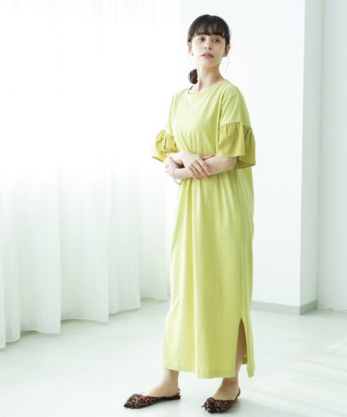 pairmanon(ペアマノン)の「【リンクコーデ】【ママサイズ】袖フリルドッキングワンピース(ワンピース・レディース・ベージュ/ブラック/イエロー系その他・FREE)」の19枚目の写真