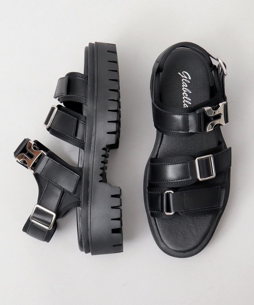 glabella（グラベラ）の「オリジナル厚底タンクソール メタルバックル 3連ベルト ストラップサンダル（サンダル・メンズ・ブラック・S/M/L）」の15枚目の写真