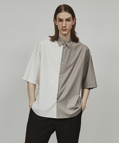 tk.TAKEO KIKUCHI(ティーケータケオキクチ)の「◆TR半袖シャツ(シャツ/ブラウス・メンズ・ブルー/ブラック系4/ホワイト系5/ベージュ/ホワイト/ブラック・03/02/04/01)」の3枚目の写真