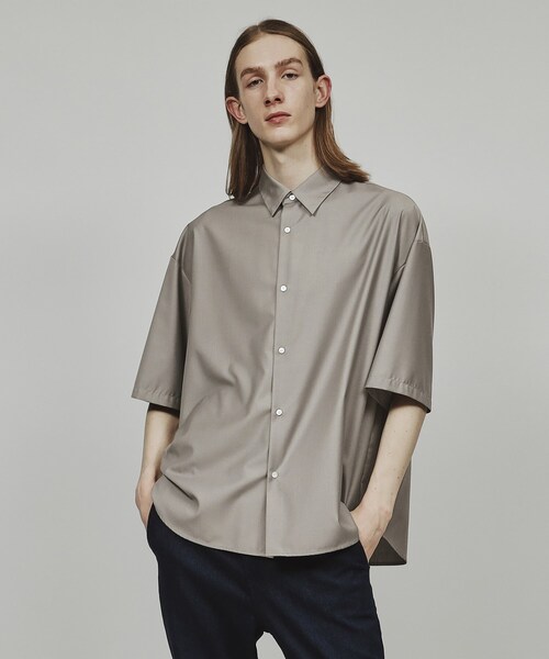 tk.TAKEO KIKUCHI(ティーケータケオキクチ)の「◆TR半袖シャツ(シャツ/ブラウス・メンズ・ブルー/ブラック系4/ホワイト系5/ベージュ/ホワイト/ブラック・03/02/04/01)」の1枚目の写真