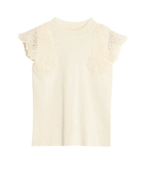 LAGUNAMOON（ラグナムーン）の「メッシュエンブロイダリーニットプルオーバー（ニット/セーター・レディース・ブルー/ブラック/アイボリー・FREE）」の22枚目の写真