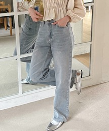 スリムウォッシングセミワイドデニムパンツ