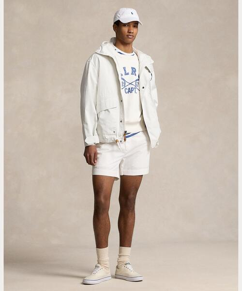 【ラルフローレン】オフホワイト フード付きジャケット　Mサイズ　麻混 POLO RALPH LAUREN（ポロ ラルフ ローレン）の「ツイル