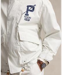 【ラルフローレン】オフホワイト フード付きジャケット　Mサイズ　麻混 ツイル フーデッド ジャケット （パーカー）｜POLO RALPH LAUREN