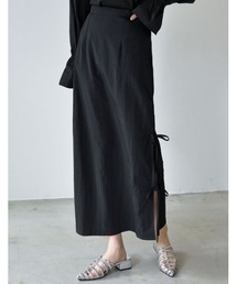 [2024SS COLLECTION]ナイロンシマーメタリックサイドリボンスカート