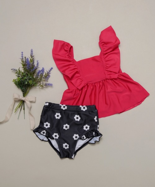 BRANSHES（ブランシェス）の「【水着 / SWIM】フリルタンキニ（水着・キッズ・ライトグリーン/イエロー/ラベンダー/ブラック/フューシャピンク/サーモンピンク/カラフル/エメラルド・130/120/140/100/150/110）」の7枚目の写真