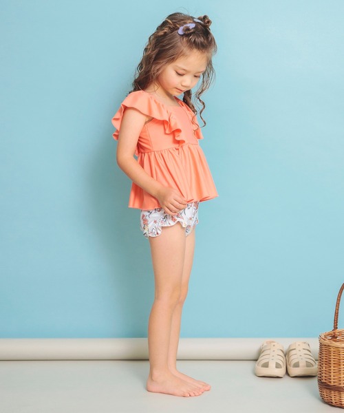 BRANSHES（ブランシェス）の「【水着 / SWIM】フリルタンキニ（水着・キッズ・ライトグリーン/イエロー/ラベンダー/ブラック/フューシャピンク/サーモンピンク/カラフル/エメラルド・130/120/140/100/150/110）」の14枚目の写真