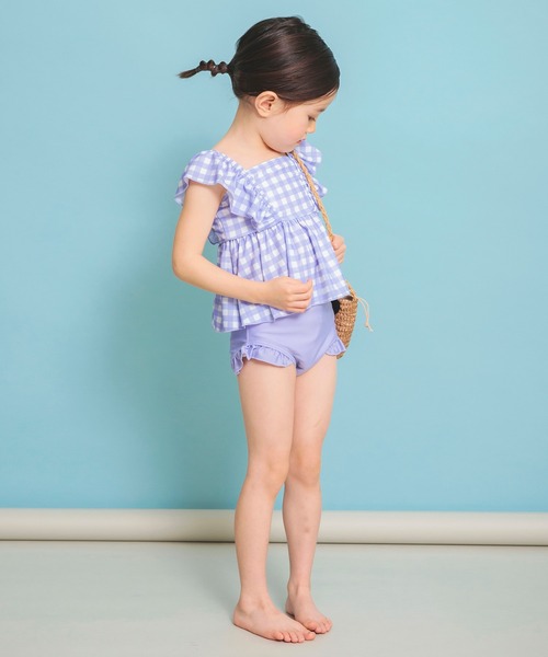 BRANSHES（ブランシェス）の「【水着 / SWIM】フリルタンキニ（水着・キッズ・ライトグリーン/イエロー/ラベンダー/ブラック/フューシャピンク/サーモンピンク/カラフル/エメラルド・130/120/140/100/150/110）」の17枚目の写真