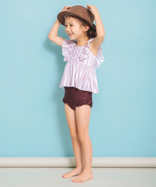 BRANSHES（ブランシェス）の「【水着 / SWIM】フリルタンキニ（水着・キッズ・ライトグリーン/イエロー/ラベンダー/ブラック/フューシャピンク/サーモンピンク/カラフル/エメラルド・130/120/140/100/150/110）」の16枚目の写真