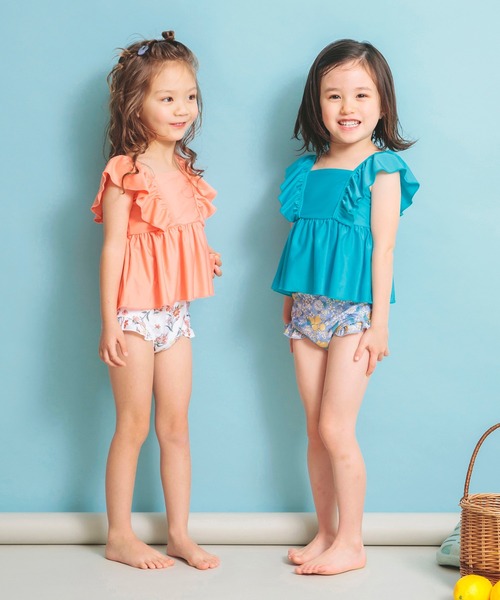 BRANSHES（ブランシェス）の「【水着 / SWIM】フリルタンキニ（水着・キッズ・ライトグリーン/イエロー/ラベンダー/ブラック/フューシャピンク/サーモンピンク/カラフル/エメラルド・130/120/140/100/150/110）」の15枚目の写真