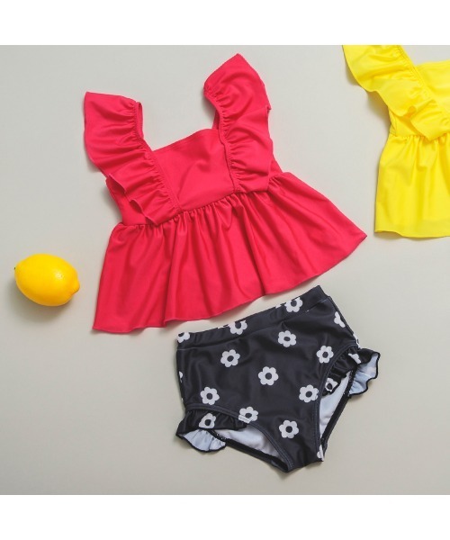 BRANSHES（ブランシェス）の「【水着 / SWIM】フリルタンキニ（水着・キッズ・ライトグリーン/イエロー/ラベンダー/ブラック/フューシャピンク/サーモンピンク/カラフル/エメラルド・130/120/140/100/150/110）」の20枚目の写真