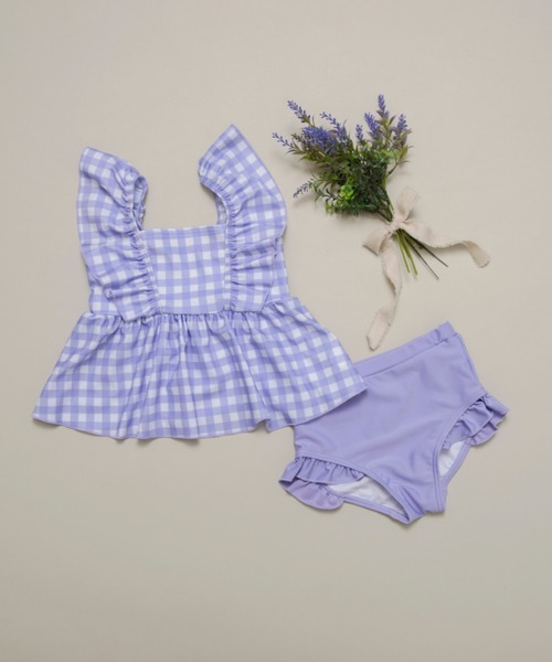 BRANSHES（ブランシェス）の「【水着 / SWIM】フリルタンキニ（水着・キッズ・ライトグリーン/イエロー/ラベンダー/ブラック/フューシャピンク/サーモンピンク/カラフル/エメラルド・130/120/140/100/150/110）」の9枚目の写真