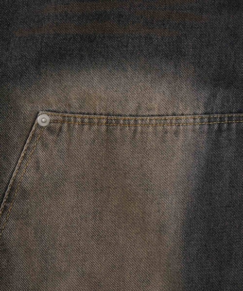 3.3 Field Trip （3.3フィールドトリップ）の「3.3 Field Trip／ダブルニーパッチワークデニム 2106702（デニムパンツ・メンズ・ブラック/ブルー・LARGE/MEDIUM）」の4枚目の写真