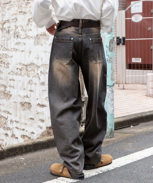 3.3 Field Trip （3.3フィールドトリップ）の「3.3 Field Trip／ダブルニーパッチワークデニム 2106702（デニムパンツ・メンズ・ブラック/ブルー・LARGE/MEDIUM）」の20枚目の写真