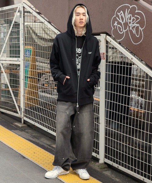 3.3 Field Trip （3.3フィールドトリップ）の「3.3 Field Trip／ダブルニーパッチワークデニム 2106702（デニムパンツ・メンズ・ブラック/ブルー・LARGE/MEDIUM）」の19枚目の写真