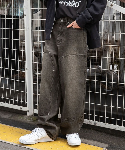 3.3 Field Trip （3.3フィールドトリップ）の「3.3 Field Trip／ダブルニーパッチワークデニム 2106702（デニムパンツ・メンズ・ブラック/ブルー・LARGE/MEDIUM）」の18枚目の写真