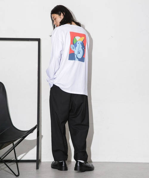 NANO universe(ナノユニバース)の「Eiji×nano・universeプリント 白Tシャツ長袖(Tシャツ/カットソー・メンズ・ホワイト系その他2/ホワイト系その他4/ホワイト系その他5/ホワイト系その他/ホワイト系その他3・XL/S/M/L)」の7枚目の写真