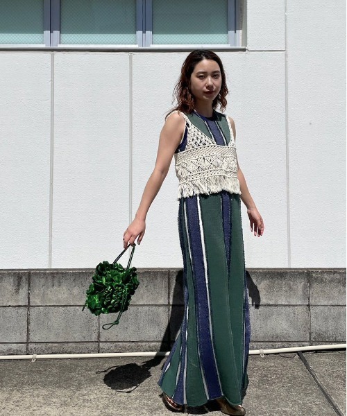 ワンピース AMERI scd541 セール】SATIN JACQUARD FLOWER DRESS（ワンピース）｜Ameri