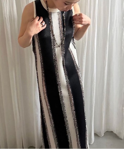 Ameri(アメリ)の「MULTI STRIPE JACQUARD DRESS(ワンピース Ameri(アメリ)の「MULTI STRIPE JACQUARD DRESS(ワンピース