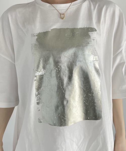 セール】箔プリント ビッグTシャツ（Tシャツ/カットソー）｜Ada
